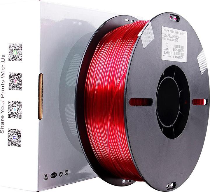 Actual product image eSUN PETG Magenta Transparent Filament 1.75mm 1Kg (PETG, 1.75 mm, 1000 g, Transparent)