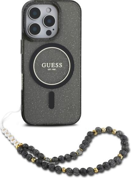 Immagine prodotto Guess GUHMP16XHGCRELSK iPhone 16 Pro Max 6,9" czarny/czarny hardcase IML Glitter Con Cinturino Perla M