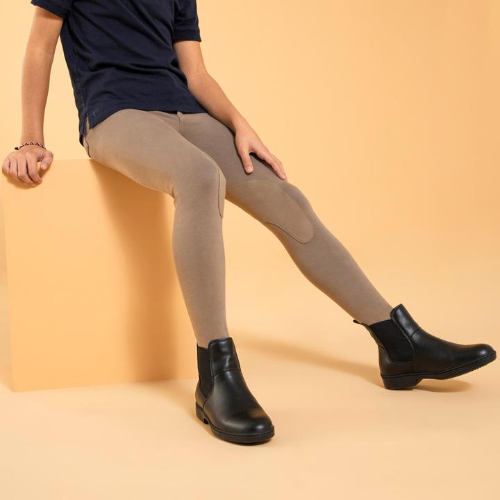 Actual product image Fouganza Riding breeches 140 knee patches children brown (140)