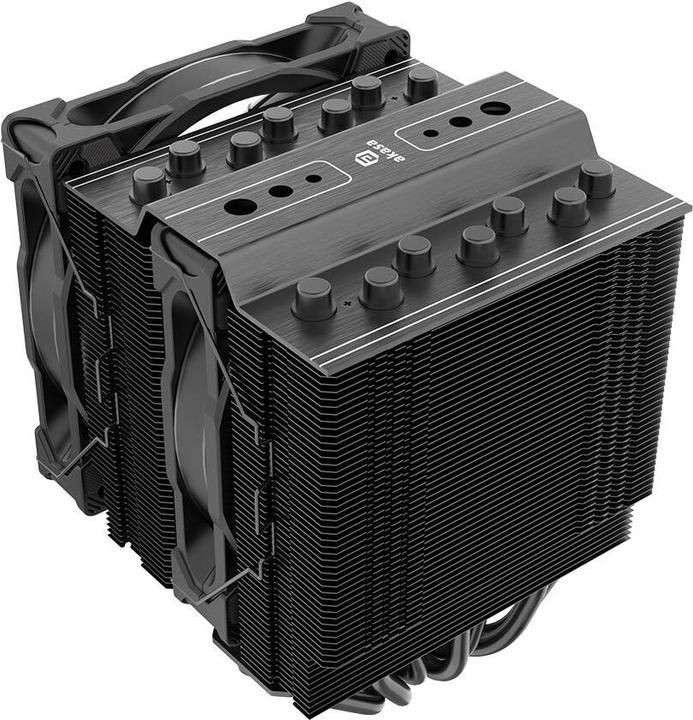 Actual product image Akasa Soho H7 Dual Tower CPU Cooler, ARGB - 120 mm, black (158 mm)