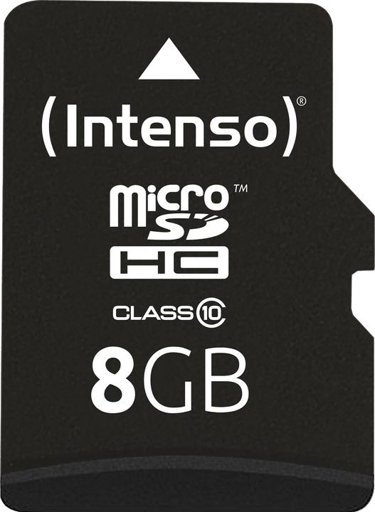 Actual product image Intenso microSD Class 10 (8 GB, microSDHC, U1)