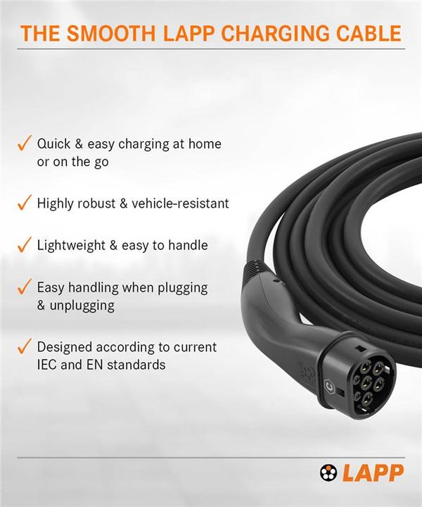 Actual product image Lapp Mobility Ladekabel Typ 2, bis zu 11 kW, 10 m, schwarz (11 kW, 10 m)