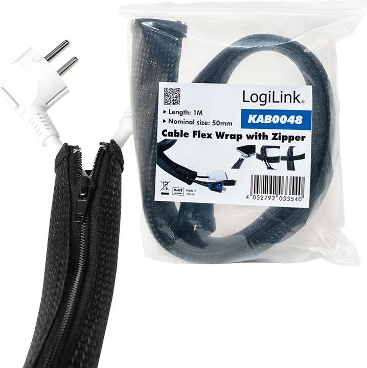Immagine prodotto LogiLink Protezione dei cavi con cerniera (Tubo cavi, 100 cm)