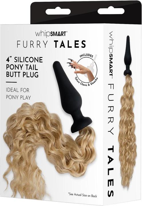 Immagine prodotto Xgen Products Furry Tales - Butt Plug a coda di cavallo in silicone da 4 pollici (biondo)