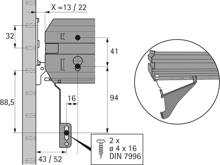 Productafbeelding Hettich Steunen voor hangmappen en brede laden (1 Pcs.)