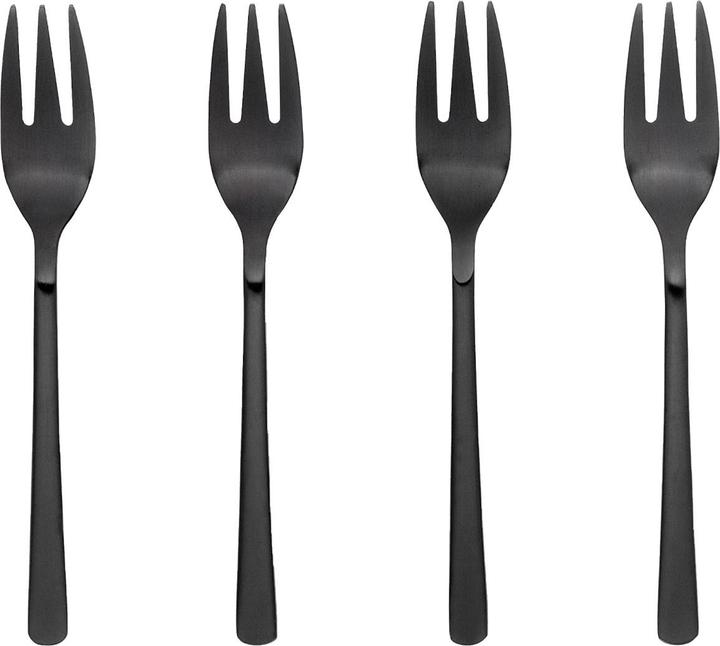 Produktbild Broste Copenhagen HUNE Kuchengabel Titanium Mat Black 4tlg. (4 Stück, Gabel)