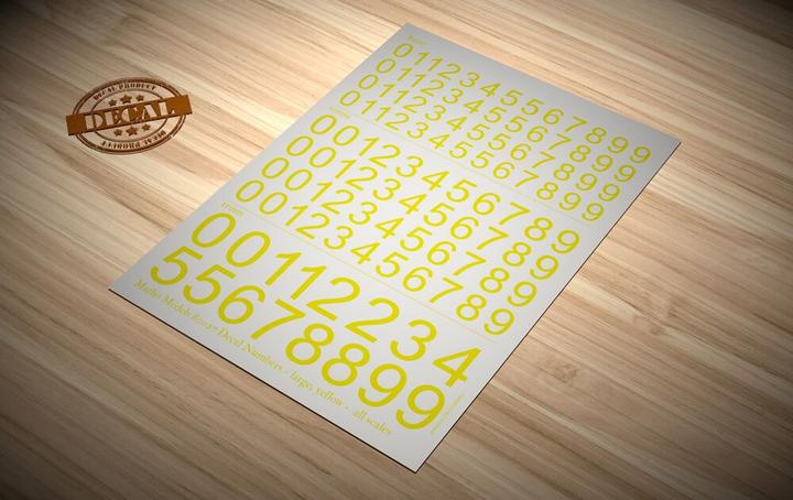 Matho Models Decal Numbers - large, yellow