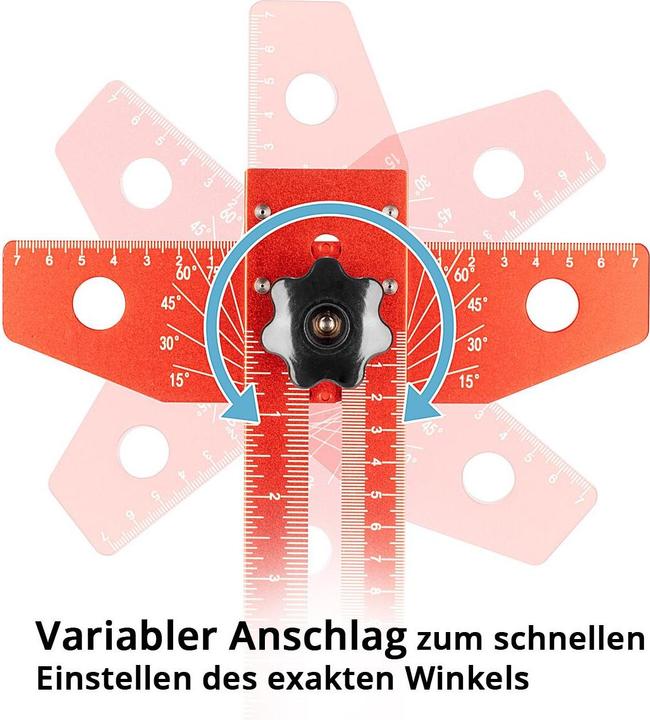 Produktbild Stahlwerk Winkel-Anreisslineal aus Aluminium mit Anschlag und Markierungsstift