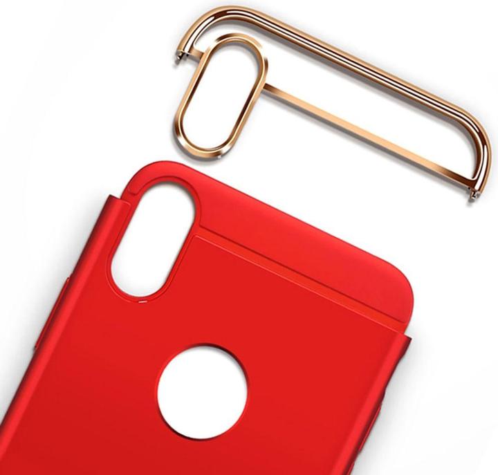 Produktbild König Design Apple iPhone X Hülle Case Handy Cover Schutz Tasche Schutzhülle Bumper Etuis Rot (Apple iPhone X)