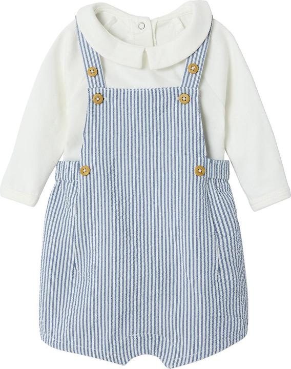 Produktbild Vertbaudet Baby-Set: Body & gestreifte Latzshorts (74)