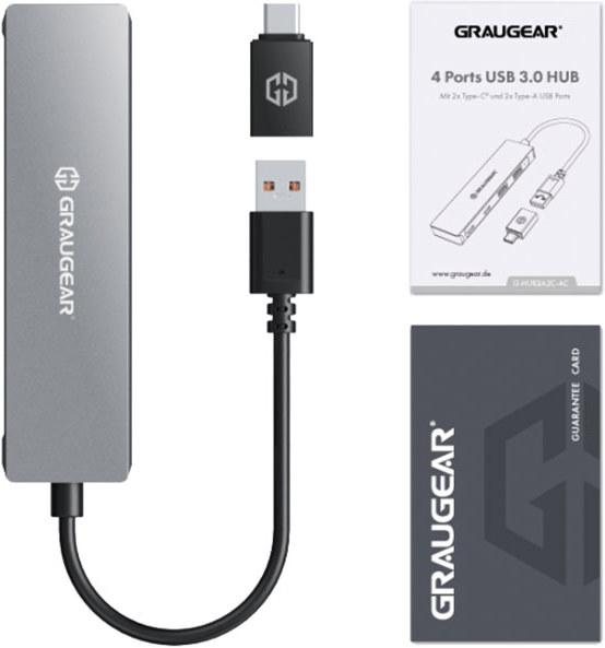 Productafbeelding Graugear G-HUB2A2C-AC (USB-C, 4 Havens)