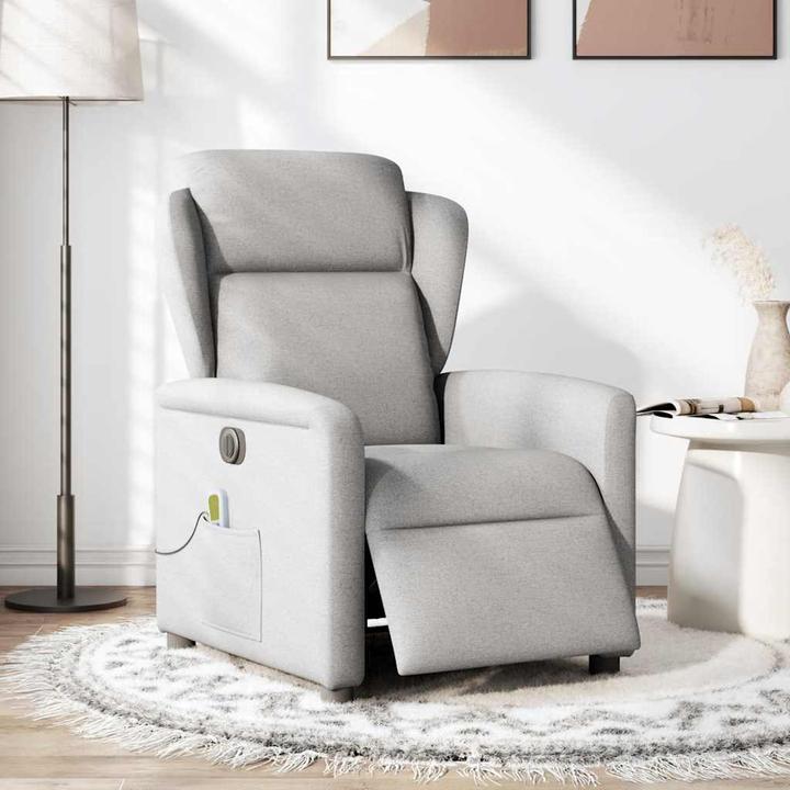 Actual product image VidaXL Massage chair electric cloud grey fabric