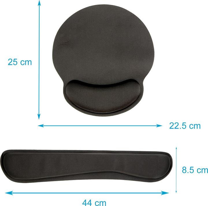 Produktbild Cadorabo 2-teiliges Set ergonomisches Mauspad und Tastatur Gelenkauflage mit Handgelenkstütze