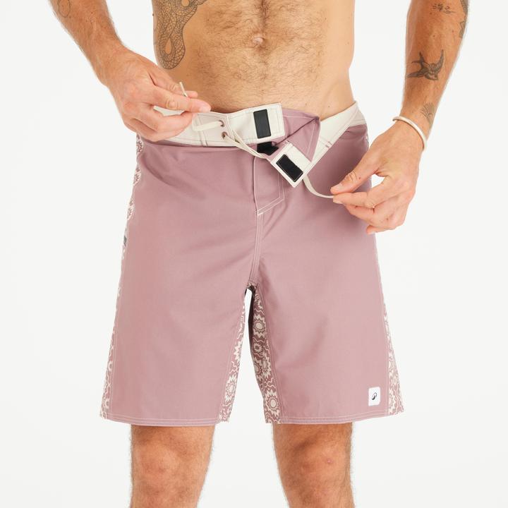 Actual product image Olaian Boardshorts Surfen Herren lang 500 Arch Esawira 19" rosa/taupe (48)