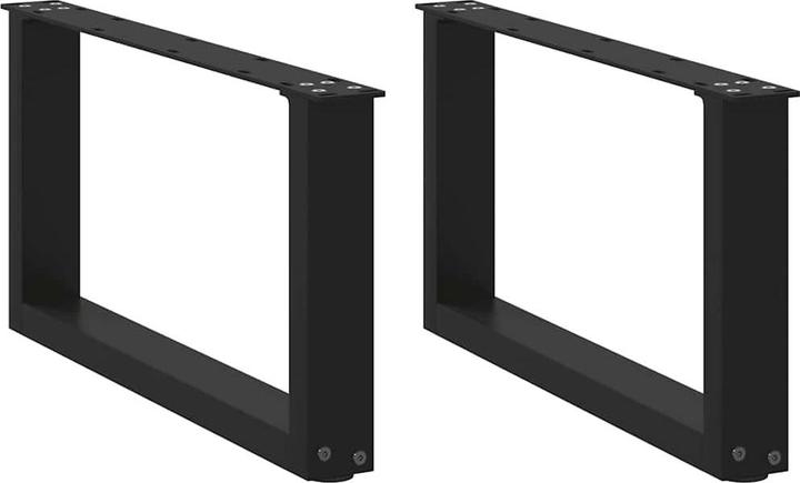 Produktbild VidaXL Couchtischbeine U-Form 2 Stk. Schwarz 70x(72-73) cm Stahl Tischbein