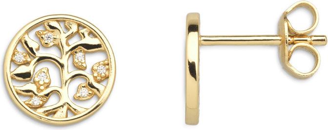 Xenox Symbolic Power Lebensbaum Gold Ohrstecker (Silber 925)