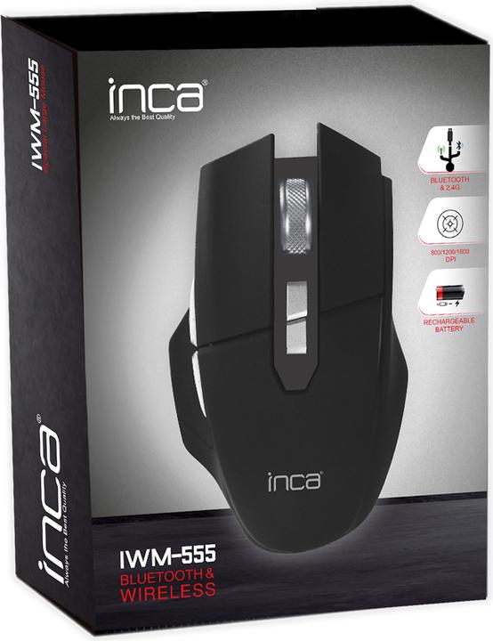 Actual product image Inca Mouse IWM-555 Bluetooth & Wireless, rechargeable battery, USB-C, SW retail (Wireless)