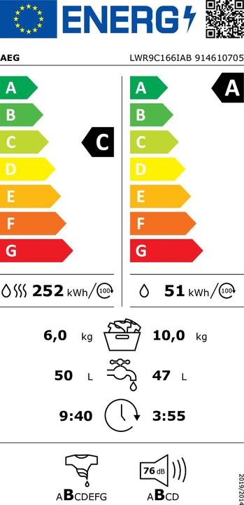 Label énergétique AEG Série 9000