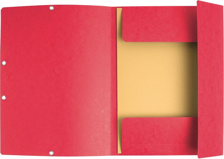 Image du produit Exacompta Chemise à élastique 3 rabats carte lustrée 355gm2 - A4 - Rouge (A4, 1 x)