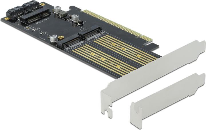 Image du produit Delock Adaptateur de bus hôte PCI-Ex16v4 - M.2 Key-B, M.2 Key-M, mSATA
