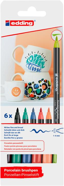 Produktbild Edding 4200 Porcelain Brushpen "Vivid", 6er-Set (Multi, 6 x)