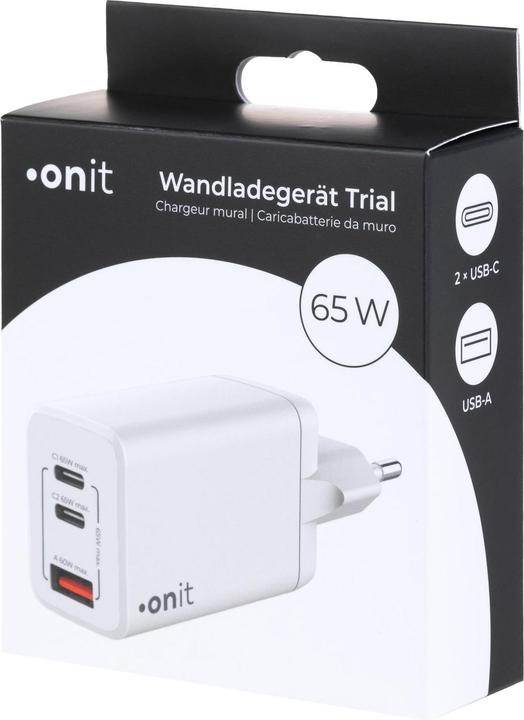 Actual product image Onit USB Wall Charger Trial QC4+ 65 W GaN White (65 W)