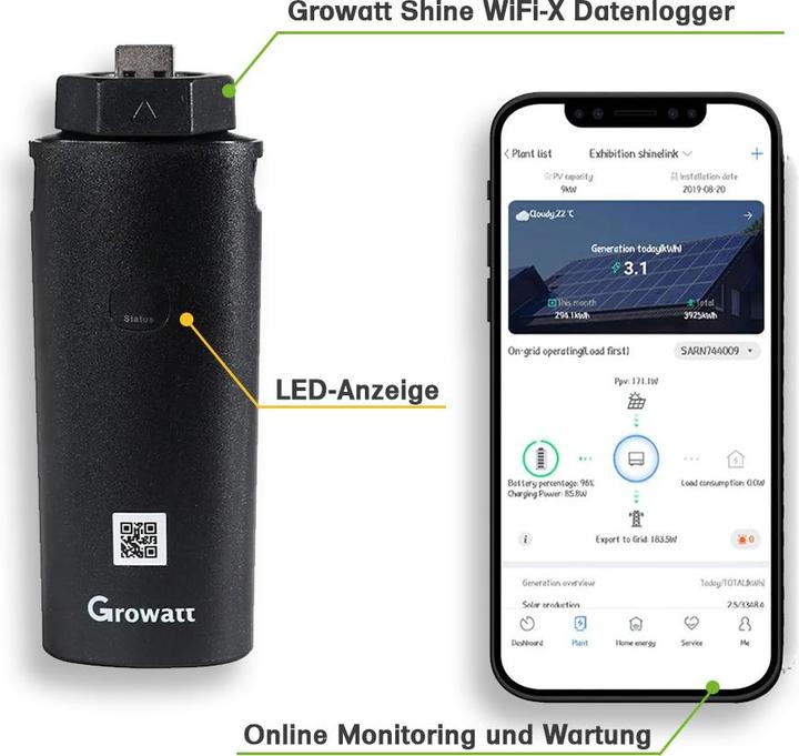 Produktbild Offgridtec Growatt Nachrüstsatz 20,48kWh für bestehende PV Anlagen 3-phasig SPA 5000 Hybrid-Inverter LiFePO4- (20480 W)
