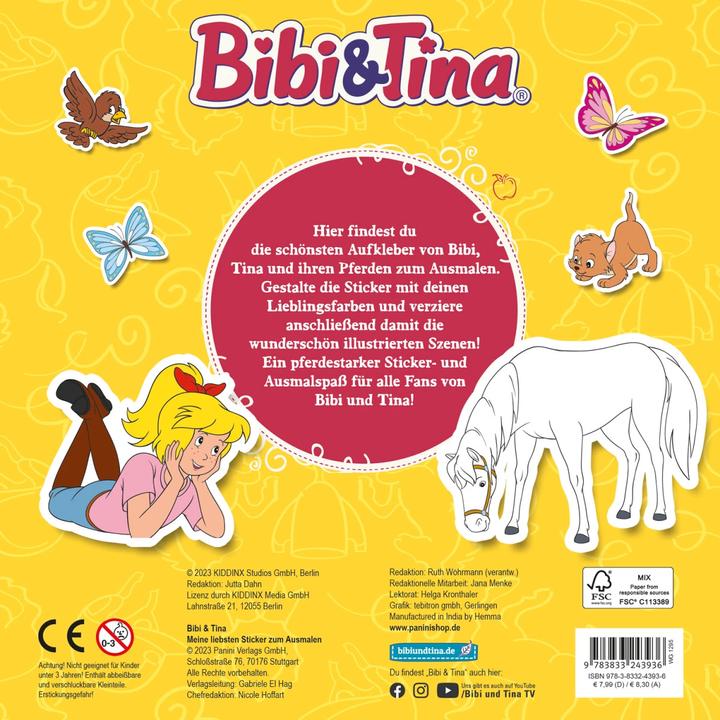 Produktbild Panini Bibi & Tina Meine liebsten Sticker zum Ausmalen (Deutsch, Panini, 2023)