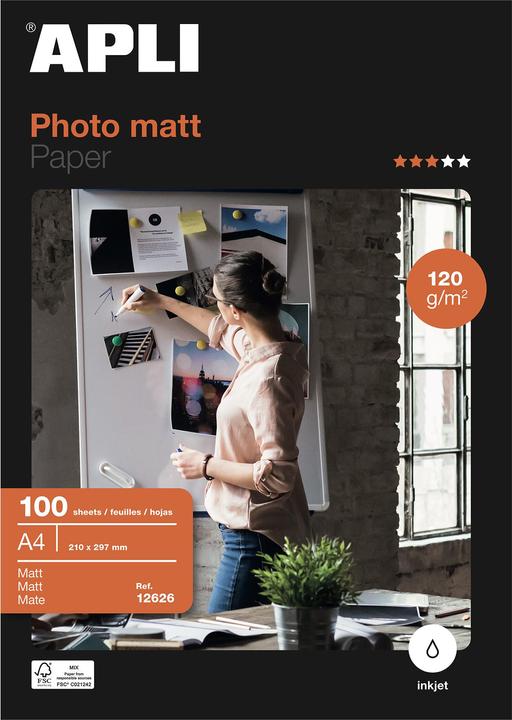 Image du produit Agipa Papier photo, DIN A4, 120 g/qm, mat (120 g/m², A4, 100 x)