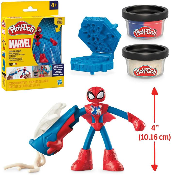 Image du produit Play-Doh Filets en pâte à modeler Marvel Spider-Man, set de jeu avec figurine