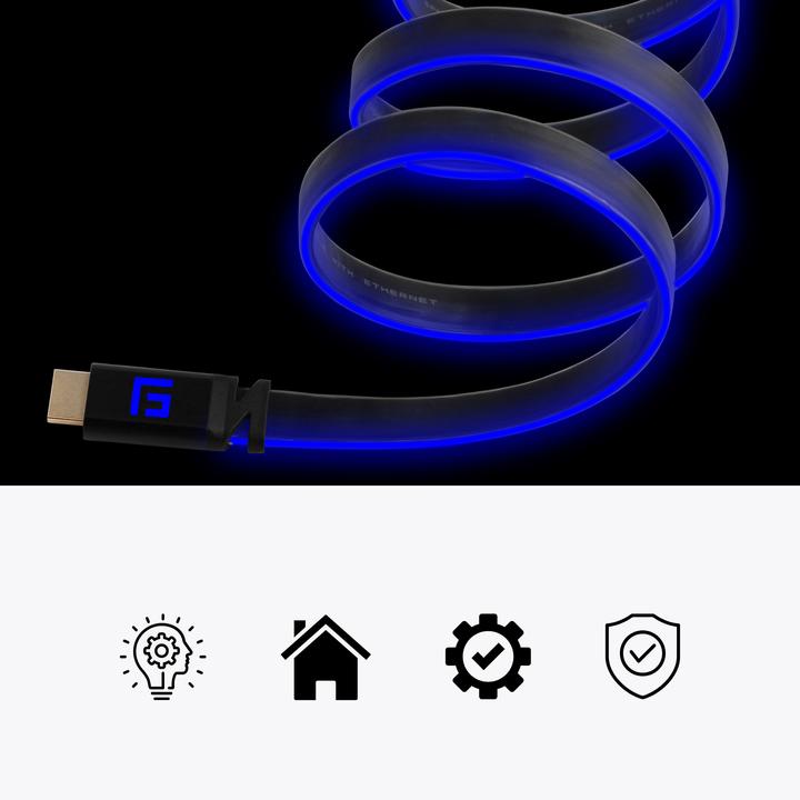 Produktbild Floating Grip HDMI Kabel High Speed 8K/60Hz LED 1.5m blau (1.50 m, HDMI)