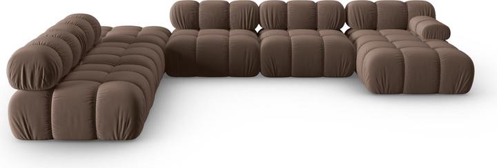 Actual product image Micadoni Velvet Modular Panoramic Left Corner Sofa, "Bellis", 7 Seats, 376x282x70Made in Europe (Sofa landscape)