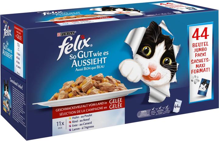 Felix Cibo umido AGAIL selezione di carne, 44x100g (Adulto, Senior, 44 pz., 4400 g)