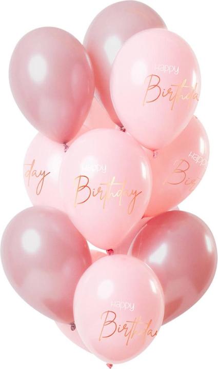 Produktbild Folat Ballons latex - Birthday rose - 33cm (12pcs) (12 x)