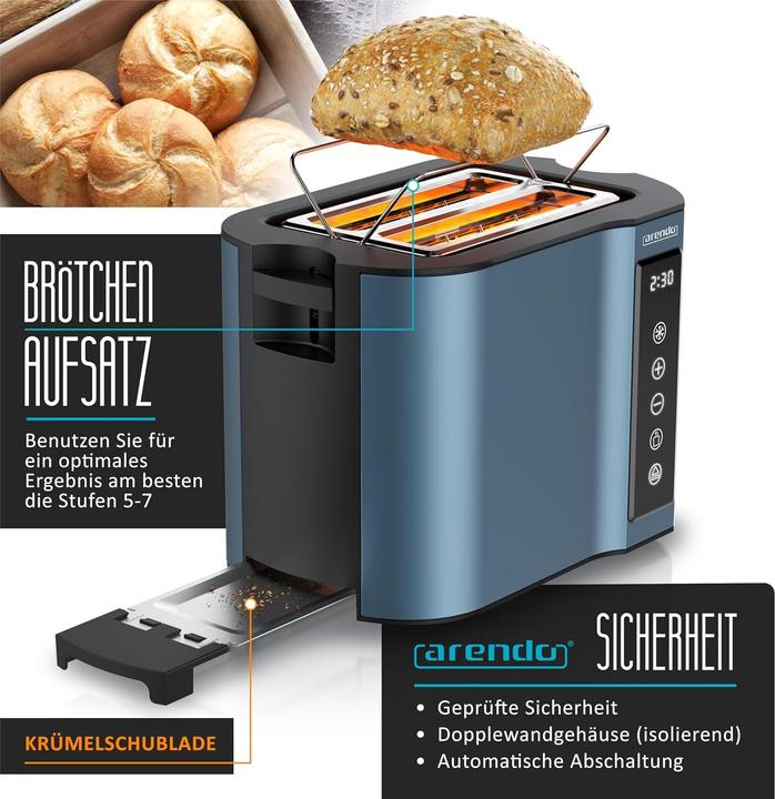 Produktbild Arendo Toaster mit Display und 7 Bräunungsstufen