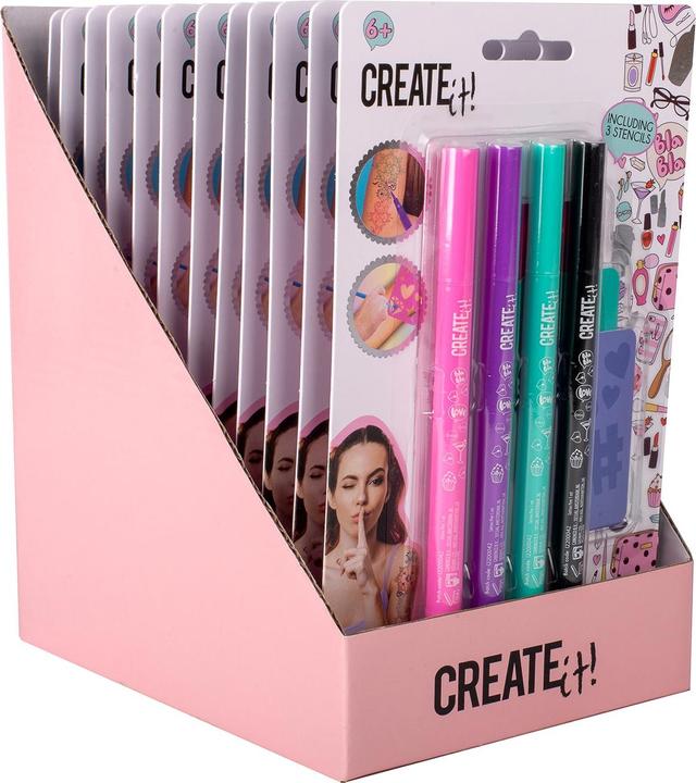 Produktbild Canenco Create It! Tattoo Pen mit Schablonen, 4St.