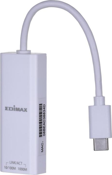 Produktbild edimax USB 3.2 Type C -> Gigabit Ethernet Adapter (USB 3.2, RJ45 (1x))