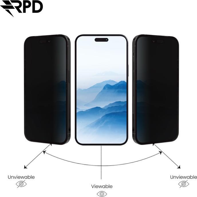 Actual product image RPD iPhone 16 Pro Max - SilkTouch Premium - Edge-to-Edge Tempered Glas / Panzerglas, Privacy (1 Piece, Apple iPhone 16 Pro Max)