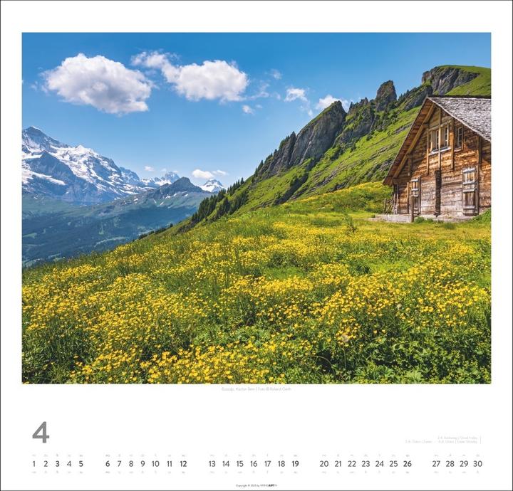 Produktbild Schweiz Kalender 2026 - Schönste Landschaften und Ansichten (48 x 46 cm, Deutsch)
