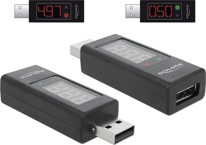 Actual product image Delock USB ammeter adapter with LED display (USB 2.0, 2.20 cm)