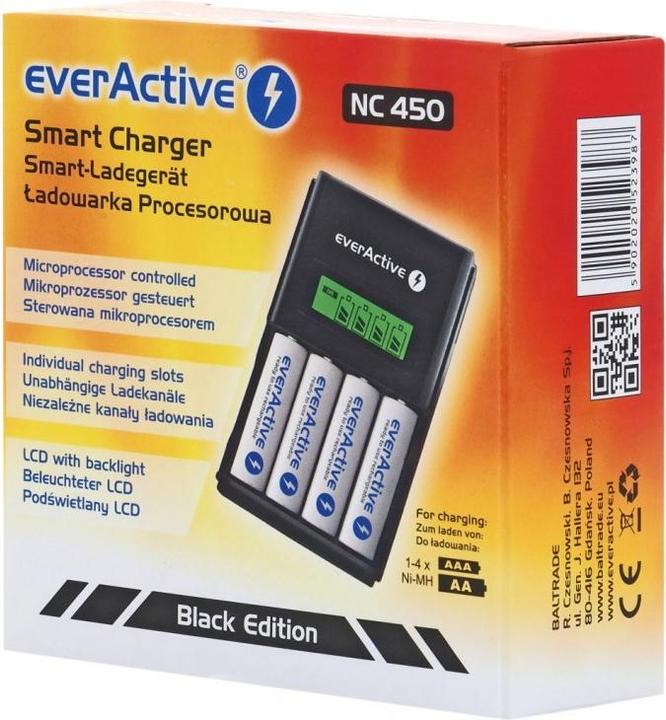 Actual product image Everactive NC450B battery charger Household battery AC (1 pcs., AAA, 2000 mAh, Battery + charger)