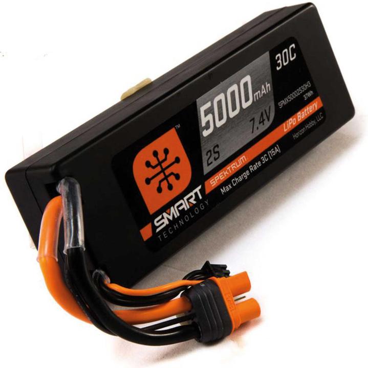 Image du produit Spektrum Batterie LiPo 5000mah 2S 7.4V Smart LiPo 30C, Hardcase, iC3 (7.40 V, 5000 mAh)