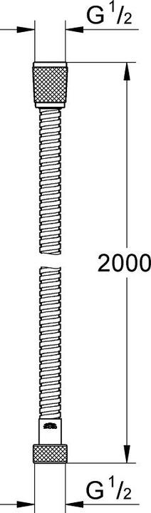 Productafbeelding Grohe Brauseschlauch RELEXAFLEX Metal Long-Life 2000mm chrom (200 cm)