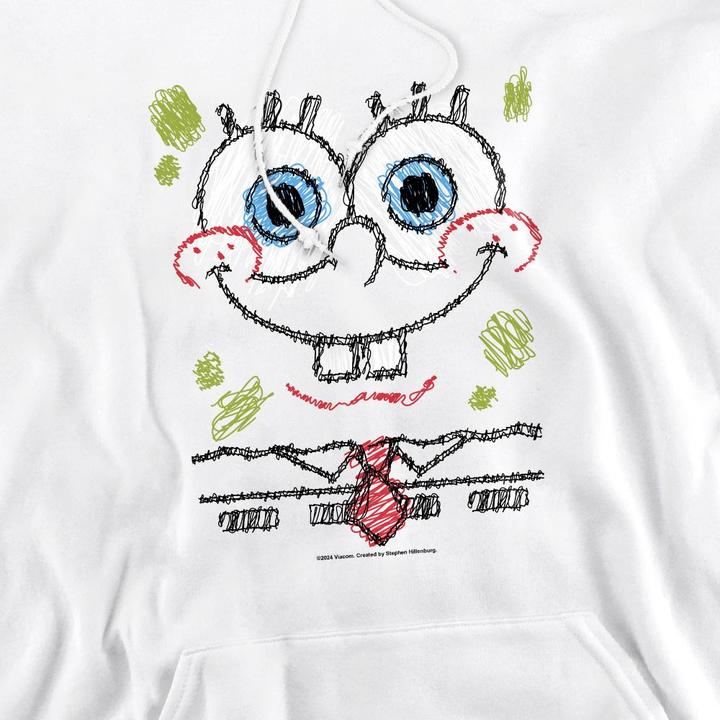 Immagine prodotto Spongebob Squarepants Felpa con Cappuccio Sorriso a Scarabocchio Uomo (L)