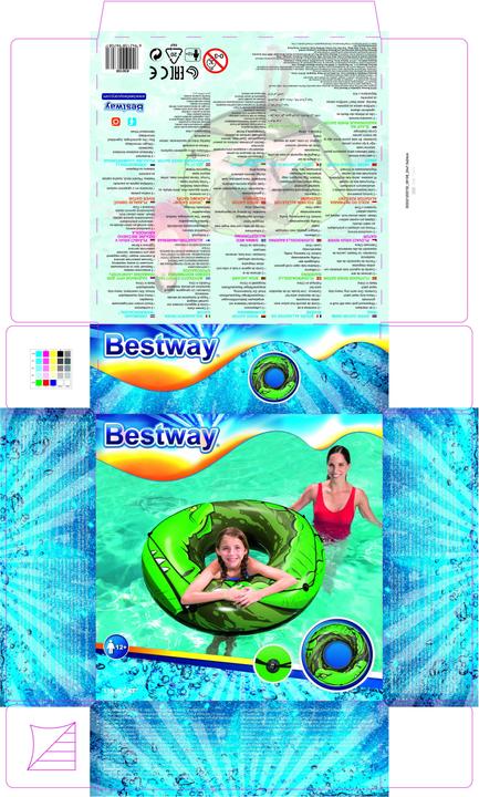 Actual product image Bestway Inflatable Swim Ring River Gator F1.19m, Black, Orange, Swim ring, Image, Vinyl, 12 yr(s), C