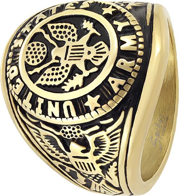 Image du produit Star Piercing Bague plaquée or US Army Aigle avec drapeau (69, 900 Platine)