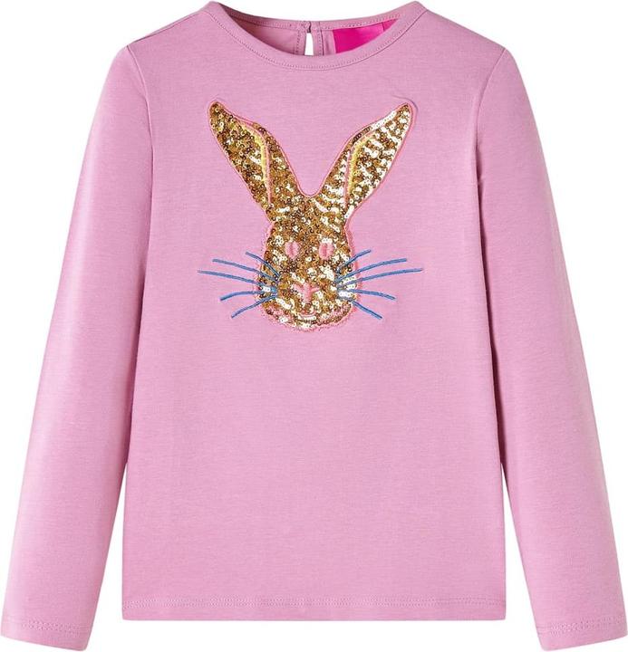 VidaXL Kinder-Langarmshirt Dunkelrosa 128,Material: 95 % Baumwolle (128)