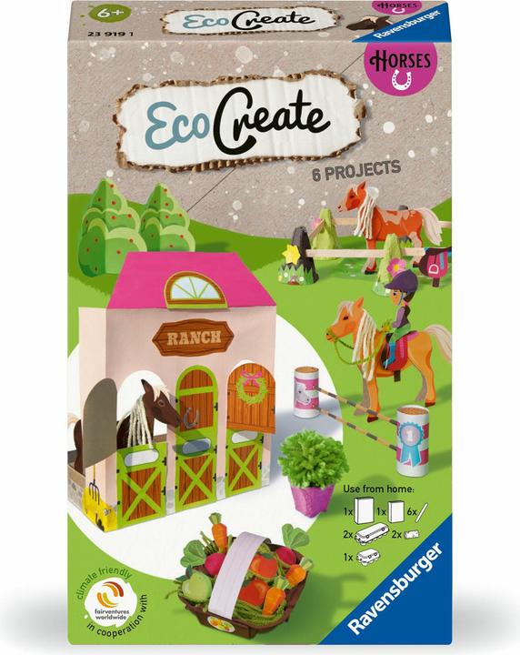 Immagine prodotto Ravensburger EcoCreate 23919 - Cavalli - Kit di bricolage per bambini dai 6 anni in su