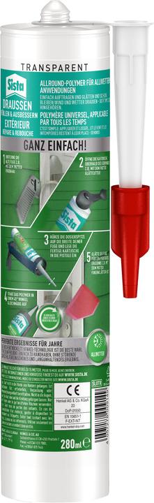 Actual product image Sista Outdoor sealing + repairing transparent (0.34 kg, Transparent, 280 ml)
