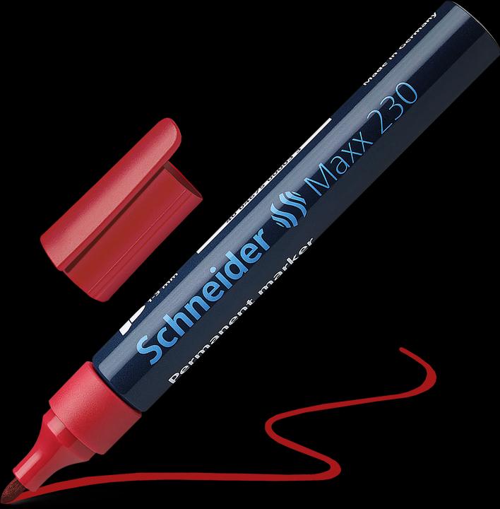 Actual product image Schneider Maxx 230 permanent marker Line width: 1-3 mm Ink colour: red (Red, 3 mm, 1 x)